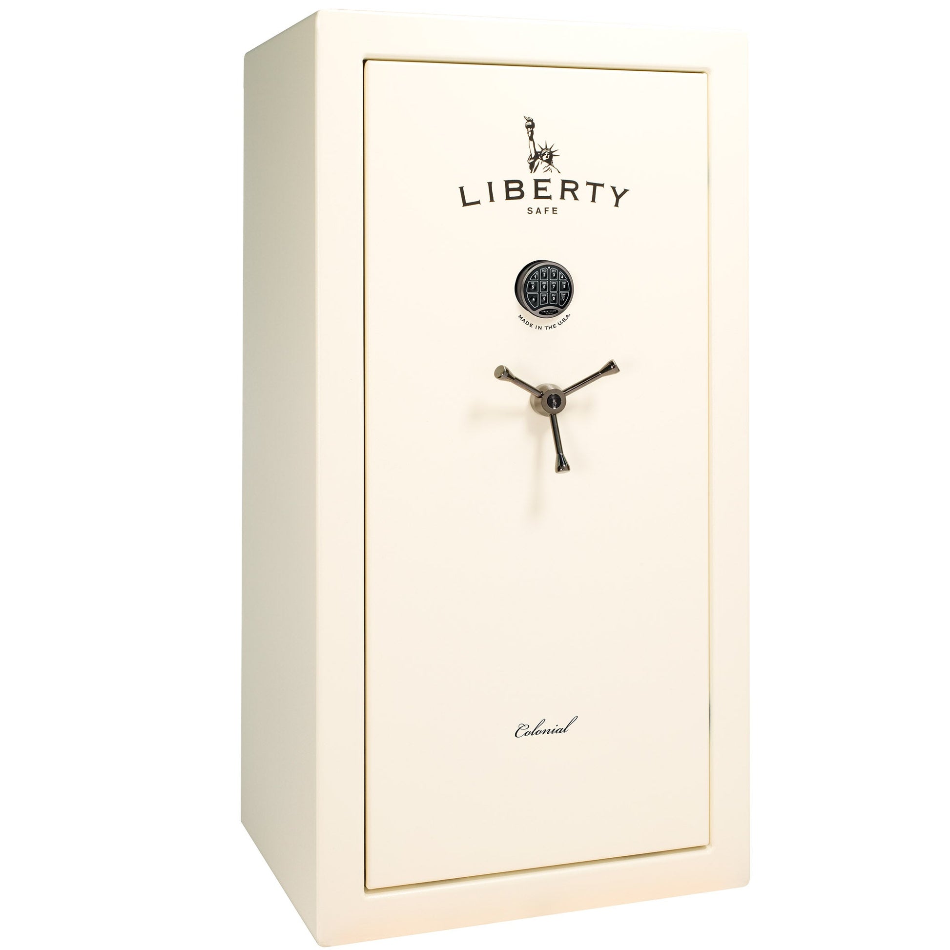 Colonial Series | Level 4 Security | 75 Minute Fire Protection | 23 PRO FLEX | DIMENSIONS: 60.5"(H) X 30"(W) X 22"(D*) | White Gloss Black Chrome | Electronic Lock - Closed