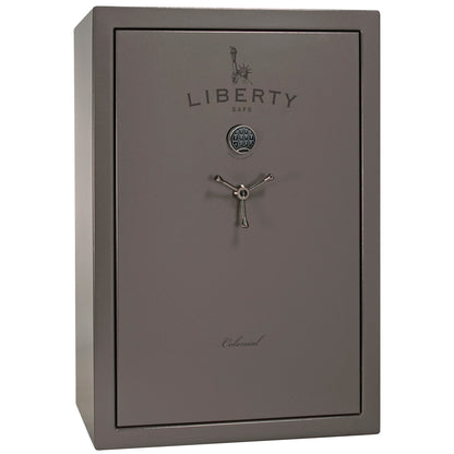 Colonial 35 | Pro Flex Interior | Level 4 Security | 75 Minute Fire Protection | Dimensions: 60.5"(H) x 42"(W) x 22"(D) | Up to 45 Long Guns | Gray Gloss | Electronic Lock - Closed