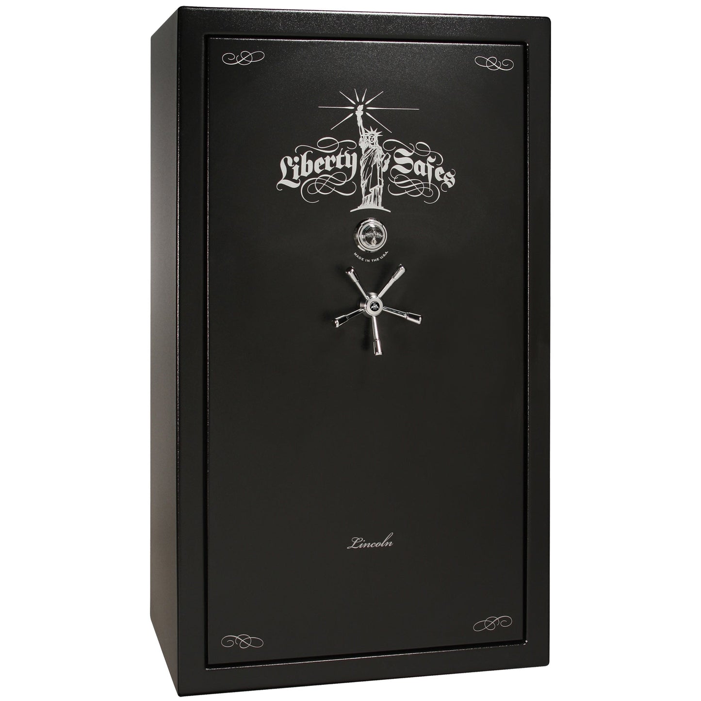 Lincoln Series | Level 7 Security | 2 Hour Fire Protection | 50 | Dimensions: 72.5”(H) x 42”(W) x 27.5”(D*) | Textured Black | Mechanical Lock - Closed
