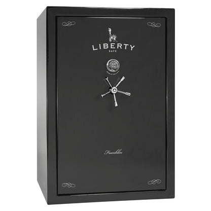 Franklin 45 | Pro Flex Interior | Level 5 Security | 110 Minute Fire Protection | Dimensions: 60.5"(H) x 42"(W) x 27.5"(D) | Up to 60 Long Guns | Black Gloss | Electronic Lock - Closed