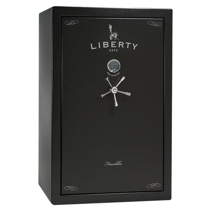 Franklin 45 | Pro Flex Interior |  Level 5 Security | 110 Minute Fire Protection | Dimensions: 60.5"(H) x 42"(W) x 27.5"(D) | Up to 60 Long Guns | Black Textured | Electronic Lock - Closed