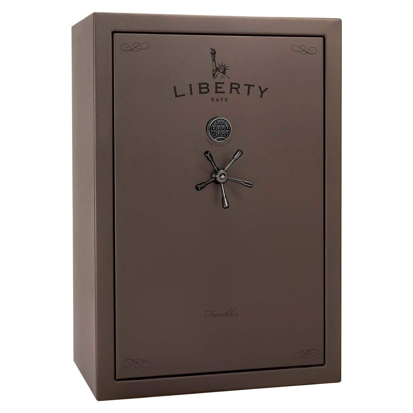 Franklin 45 | Pro Flex Interior | Level 5 Security | 110 Minute Fire Protection | Dimensions: 60.5"(H) x 42"(W) x 27.5"(D) | Up to 60 Long Guns | Bronze Textured | Electronic Lock - Closed